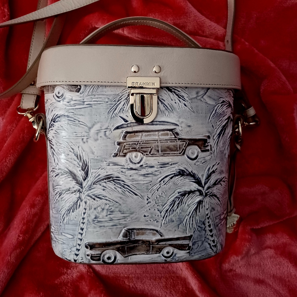 EUC Brahmin Vintage Ivory PIPP COPA CABANA Crossbody